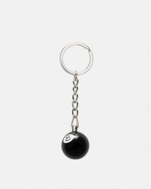 Doplňky Stussy 8 Ball Keychain Černé | JTZVW-9284