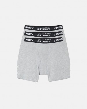 Doplňky Stussy Boxerské Briefs Šedé | KFOSQ-0715