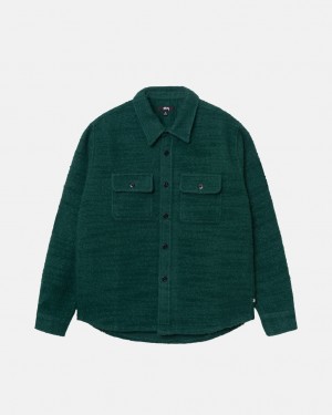 Košile Stussy Boucle Vlna Cpo Zelene | SIZWD-7163