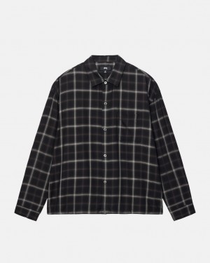 Košile Stussy Shadow Plaid Rayon Černé | LJDHE-7936