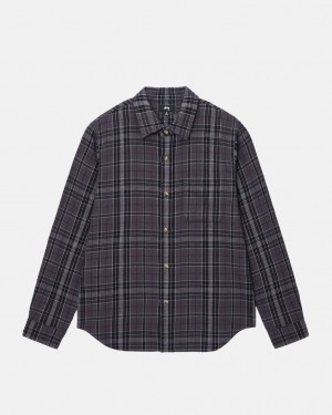 Košile Stussy Stones Plaid Černé | GHBAZ-8039