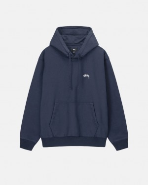 Mikina s Kapucí Stussy Stock Logo Tmavě Blankyt | EGYIX-2014