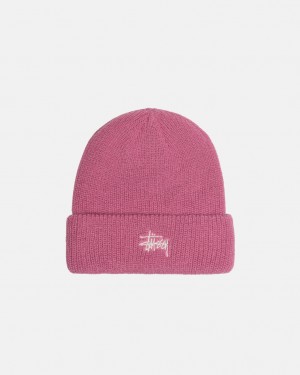 Pokrývky Hlavy Stussy Cuff Beanie Basic Růžové | UYJNB-6802