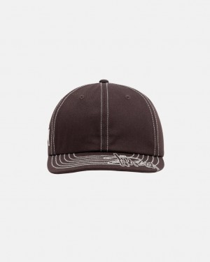 Pokrývky Hlavy Stussy Low Pro Basic Stitch Strapback Hnědé | TBSRI-9267