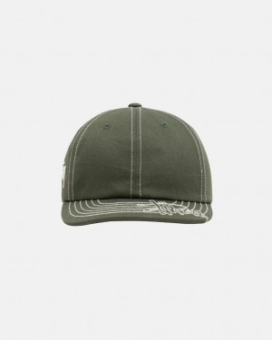 Pokrývky Hlavy Stussy Low Pro Basic Stitch Strapback Olivy Zelené | WHZKY-8169