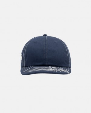 Pokrývky Hlavy Stussy Low Pro Basic Stitch Strapback Tmavě Blankyt | GELFS-7612