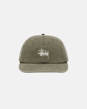 Pokrývky Hlavy Stussy Low Pro Basic Washed Strapback Olivy Zelené | WQYZR-7189