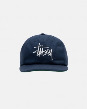 Pokrývky Hlavy Stussy Mid-depth Basic Strapback Tmavě Blankyt | LTUSY-8504