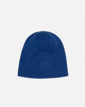 Pokrývky Hlavy Stussy Skullcap Embossed Smooth Stock Královská Modrá | IYVOD-1527