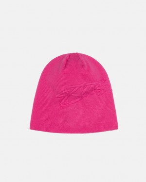 Pokrývky Hlavy Stussy Skullcap Embossed Smooth Stock Růžové | BVLYM-4875