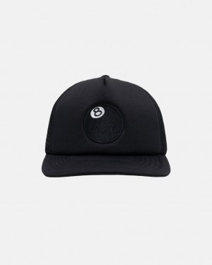 Pokrývky Hlavy Stussy Trucker 8 Ball Snapback Černé | NALTD-2493