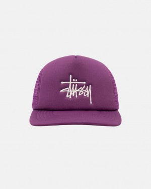 Pokrývky Hlavy Stussy Trucker Big Basic Snapback Orchid | LMUSP-1438