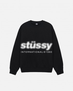 Svetr Stussy Blur Crew Černé | PRQCT-1249
