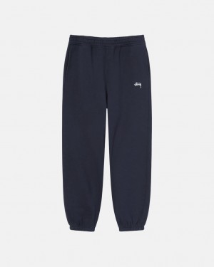 Teplákové Kalhoty Stussy Stock Logo Tmavě Blankyt | UYIRP-3602