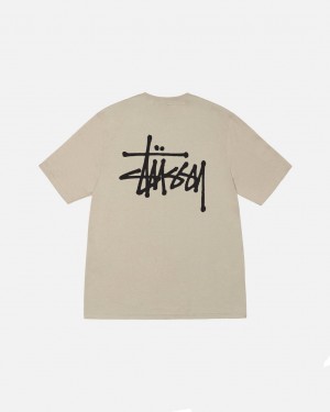 Tričko Stussy Basic Hnědožlutý | SOZBE-4625