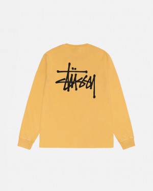 Tričko Stussy Basic Ls Pigment Dyed Honey | AKHLC-6389