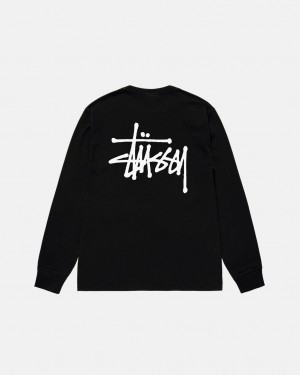Tričko Stussy Basic Ls Černé | PXNSA-0149