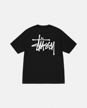 Tričko Stussy Basic Pigment Dyed Černé | QZCUF-4012