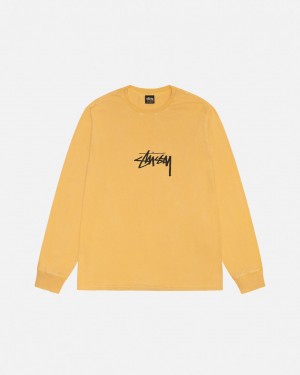 Tričko Stussy Small Stock Ls Pigment Dyed Honey | HDGAU-7108
